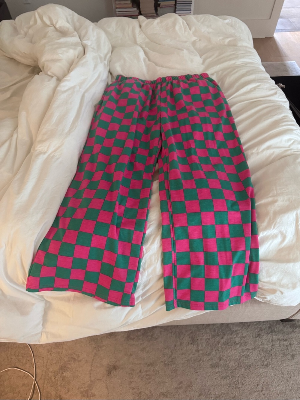 Women’s Checkerboard Lounge Pants - Pink & Green